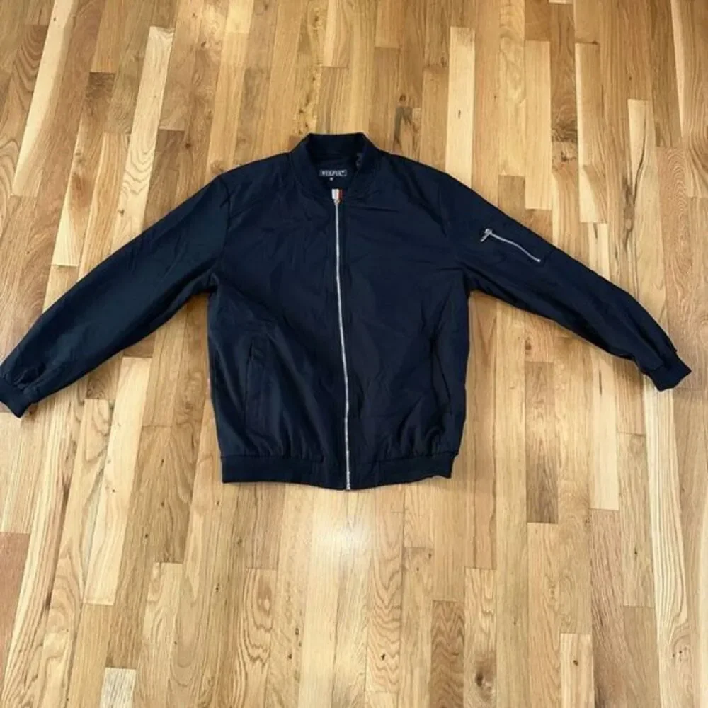 WULFUL Mens Casual Lightweight Jacket Softshell Flight‎ Bomber Medium, Black